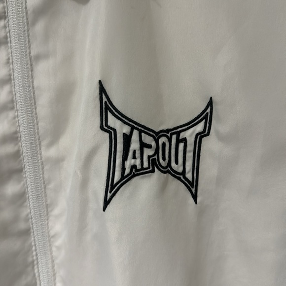 Tapout Pro Windbreaker Lightweight workout Jacket Men's size Large White Logo - Picture 5 of 11